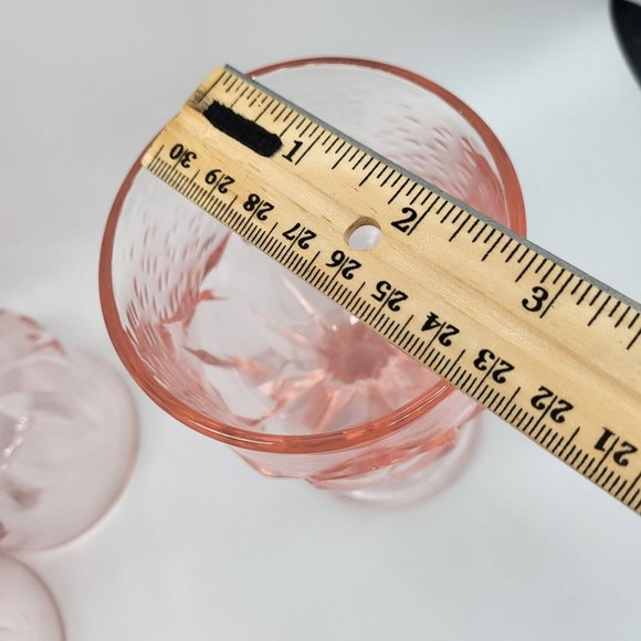 Set Of 4 Vintage Pink Tiffin Franciscan Cabaret Glass Goblets - Picture 7 of 7